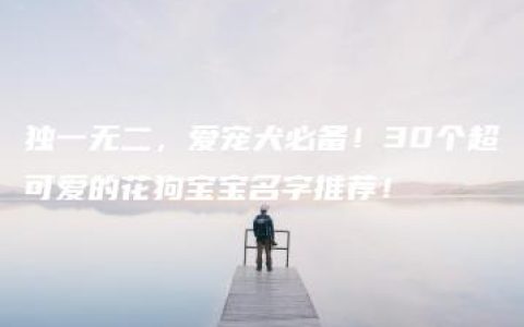 独一无二，爱宠犬必备！30个超可爱的花狗宝宝名字推荐！