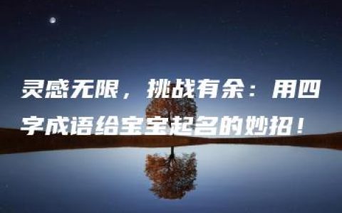 灵感无限，挑战有余：用四字成语给宝宝起名的妙招！