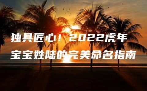 独具匠心！2022虎年宝宝姓陆的完美命名指南