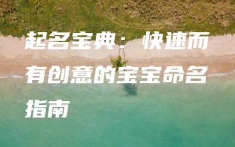 起名宝典：快速而有创意的宝宝命名指南