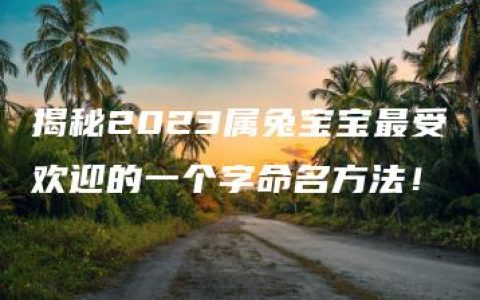 揭秘2023属兔宝宝最受欢迎的一个字命名方法！