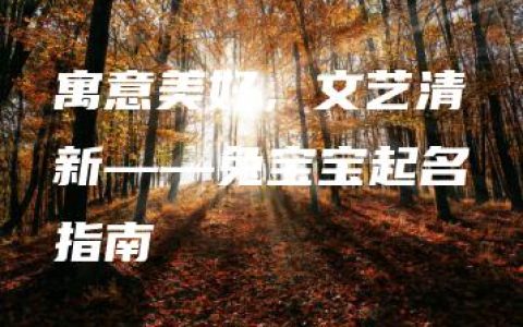 寓意美好，文艺清新——兔宝宝起名指南