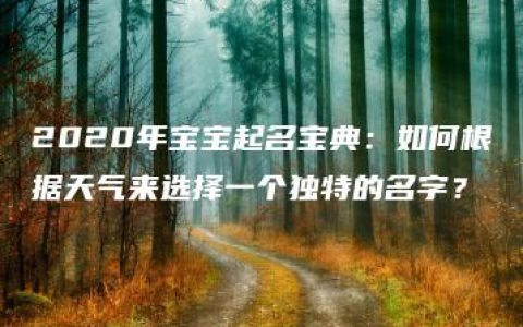 2020年宝宝起名宝典：如何根据天气来选择一个独特的名字？