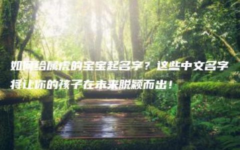 如何给属虎的宝宝起名字？这些中文名字将让你的孩子在未来脱颖而出！