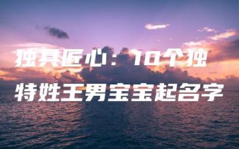 独具匠心：10个独特姓王男宝宝起名字