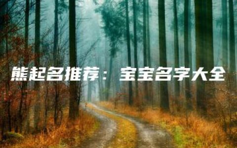 熊起名推荐：宝宝名字大全