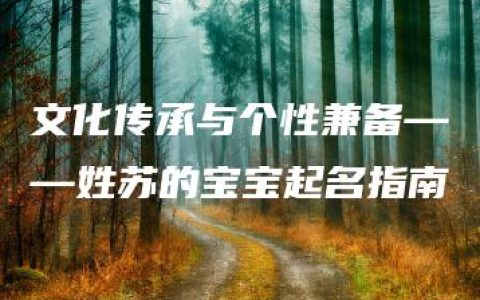 文化传承与个性兼备——姓苏的宝宝起名指南