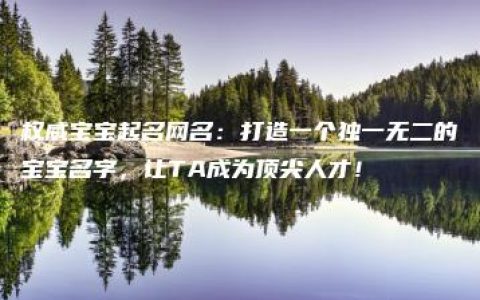 权威宝宝起名网名：打造一个独一无二的宝宝名字，让TA成为顶尖人才！