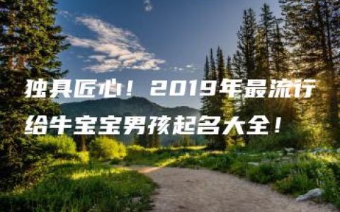 独具匠心！2019年最流行给牛宝宝男孩起名大全！