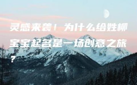 灵感来袭！为什么给姓柳宝宝起名是一场创意之旅？