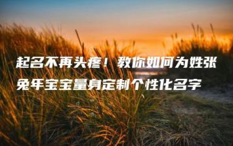 起名不再头疼！教你如何为姓张兔年宝宝量身定制个性化名字