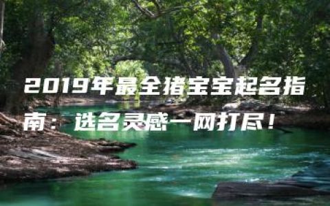 2019年最全猪宝宝起名指南：选名灵感一网打尽！