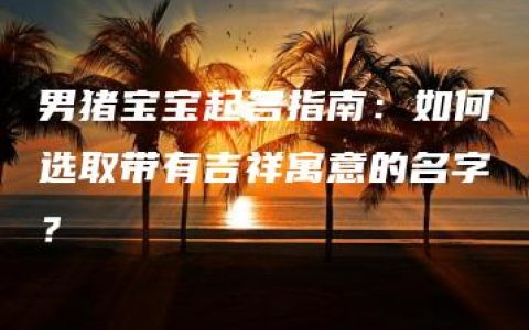 男猪宝宝起名指南：如何选取带有吉祥寓意的名字？