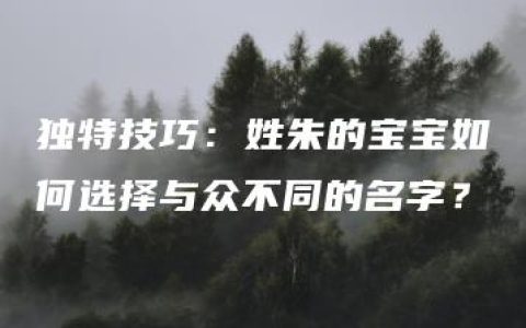 独特技巧：姓朱的宝宝如何选择与众不同的名字？