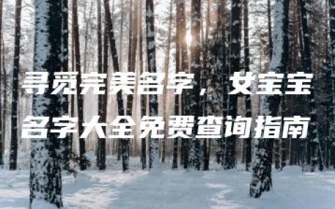 寻觅完美名字，女宝宝名字大全免费查询指南