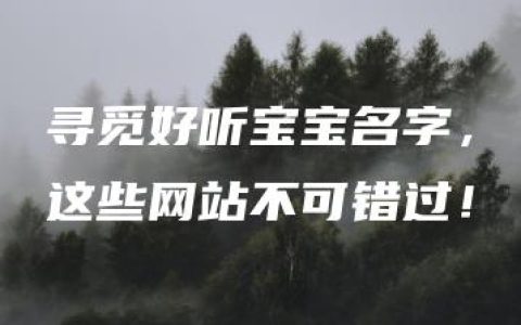 寻觅好听宝宝名字，这些网站不可错过！