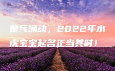 楚气涌动，2022年水虎宝宝起名正当其时！