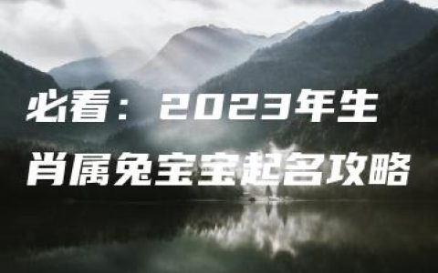 必看：2023年生肖属兔宝宝起名攻略