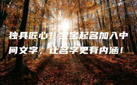 独具匠心！宝宝起名加入中间文字，让名字更有内涵！