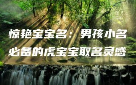 惊艳宝宝名：男孩小名必备的虎宝宝取名灵感