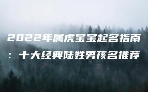 2022年属虎宝宝起名指南：十大经典陆姓男孩名推荐