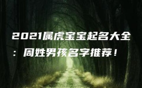 2021属虎宝宝起名大全：周姓男孩名字推荐！