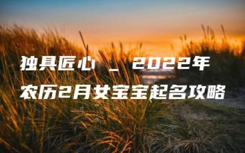 独具匠心 _ 2022年农历2月女宝宝起名攻略