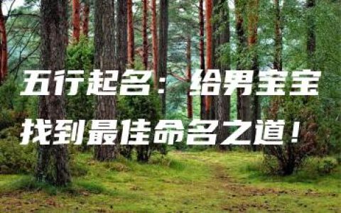 五行起名：给男宝宝找到最佳命名之道！