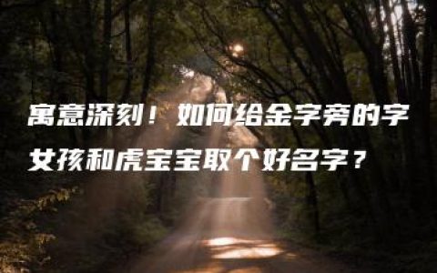 寓意深刻！如何给金字旁的字女孩和虎宝宝取个好名字？