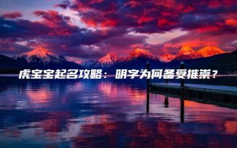 虎宝宝起名攻略：明字为何备受推崇？