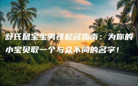 舒氏鼠宝宝男孩起名指南：为你的小宝贝取一个与众不同的名字！