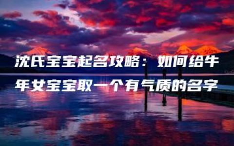 沈氏宝宝起名攻略：如何给牛年女宝宝取一个有气质的名字