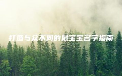 打造与众不同的鼠宝宝名字指南