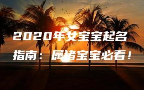 2020年女宝宝起名指南：属猪宝宝必看！