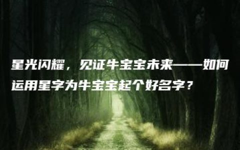 星光闪耀，见证牛宝宝未来——如何运用星字为牛宝宝起个好名字？