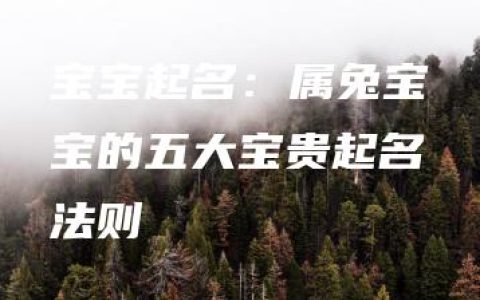 宝宝起名：属兔宝宝的五大宝贵起名法则