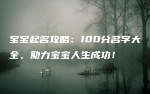 宝宝起名攻略：100分名字大全，助力宝宝人生成功！