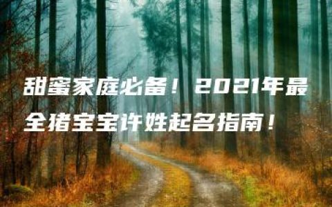 甜蜜家庭必备！2021年最全猪宝宝许姓起名指南！