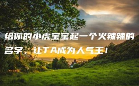 给你的小虎宝宝起一个火辣辣的名字，让TA成为人气王！