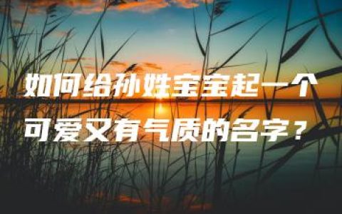 如何给孙姓宝宝起一个可爱又有气质的名字？