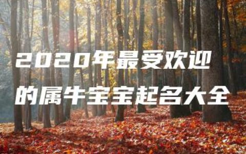 2020年最受欢迎的属牛宝宝起名大全