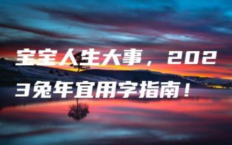 宝宝人生大事，2023兔年宜用字指南！