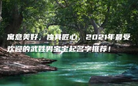 寓意美好，独具匠心，2021年最受欢迎的武姓男宝宝起名字推荐！