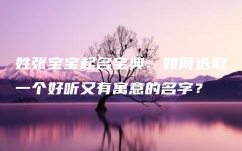 姓张宝宝起名宝典：如何选取一个好听又有寓意的名字？