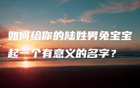 如何给你的陆姓男兔宝宝起一个有意义的名字？