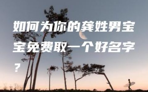 如何为你的龚姓男宝宝免费取一个好名字？