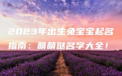 2023年出生兔宝宝起名指南：萌萌哒名字大全！