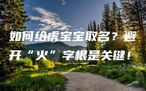 如何给虎宝宝取名？避开“火”字根是关键！