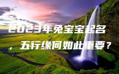 2023年兔宝宝起名，五行缘何如此重要？