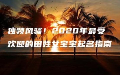 独领风骚！2020年最受欢迎的田姓女宝宝起名指南